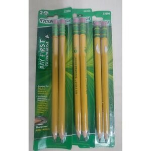 Ticonderoga My First Pencils 3 Packs 6 Total Primary Beginner #2 HB Yellow 33306